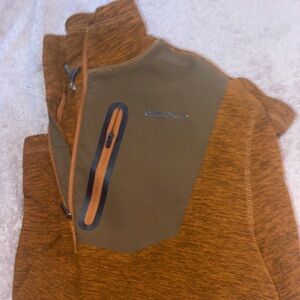 Columbia Burnt Orange Quarter-Zip Pullover with Olive Chest Pocket
